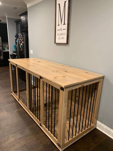 Double Dog Kennel, Wood Dog Kennel, Custom Dog Kennel, Wood Dog Crate, Indoor Dog Kennel, Diy Dog Crate, Dog Kennel Cover, Wooden Dog Kennels, Wooden Dog Crate