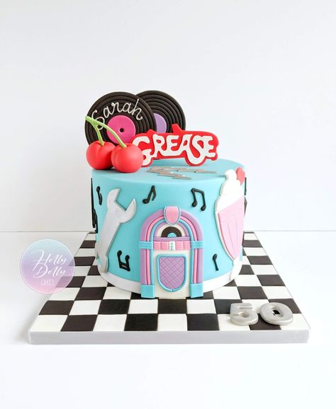 Dolly Cakes, Grease The Movie, Diner Cake, 50s Cake, Grease Themed Parties, Grease Theme, Grease Party, Music Themed Cakes, 50s Theme Parties