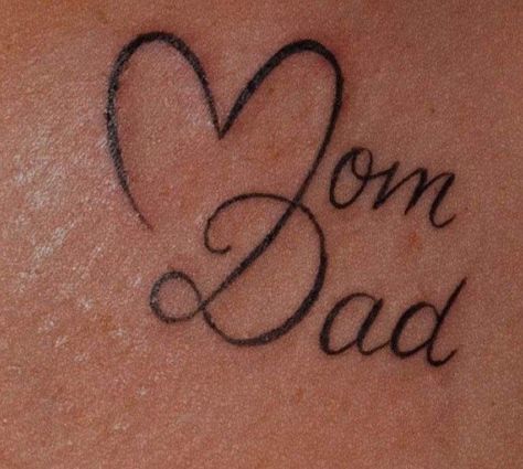 Tattoo Ideas For Mom And Two Daughters, Second Tattoo Ideas, Tattoos For Daughter For Mom, Mom Dad Tattoo Design Small, Nice Tattoos For Women, Simple Memorial Tattoos, Mom And Dad Tattoo, Tattoos To Honor Mom, Mom Dad Tattoo