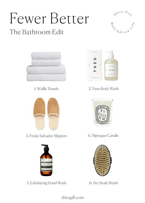 Tiniest Bathroom, Shira Gill, Diptyque Candles, Dry Body Brushing, Clean Lifestyle, Bath Essentials, Vogue Beauty, Bathroom Items, Tapeta Pro Iphone