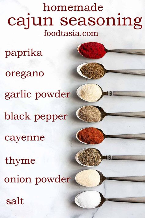 This Easy, Homemade Cajun Seasoning is my go-to, all purpose spice mix. It adds boldness and flavor to any dish. Cajun Seasoning Recipe, Homemade Cajun Seasoning, Resep Seafood, Homemade Spice Mix, Spice Blends Recipes, Spice Mix Recipes, Homemade Spice Blends, Seasoning And Spice, Diy Spices