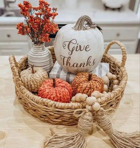 fall centerpiece style ideas Round Basket Table Centerpiece, Fall Tray Centerpieces For Table, Diy Fall Table Centerpieces Dollar Store, Lauracore Aesthetic, Round Tray Decor, Fall Entry Table Decor, Fall Entry Table, Fall Centerpiece Ideas, Fall Tray Decor