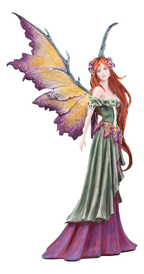 PRICES MAY VARY. This Summer Queen Fairy By Amy Brown Statue measures 18.5" tall, 13.25" wide and 9" deep approximately. The sculpture weighs about 4 pounds. This Summer Queen Fairy By Amy Brown Statue is made of designer composite resin, hand painted and polished individually. What a stunning masterpiece, birthed from the mind of Amy Brown. Fantasy watercolorist Amy Brown takes her viewers to an enchanted land filled with playful fairies, gothic beauties and whimsical dragons. Each wonderous pa Fae Magic, Earth Elemental, Magic Decor, Amy Brown Fairies, Garden Fairies, Decor Statue, Fantasy Garden, Summer Fairy, Fairy Statues