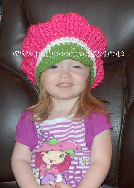 Christmas Beret, Crochet Strawberry Shortcake, Strawberry Shortcake Hat, Beret Crochet Pattern, Beret Hat Pattern, Beret Crochet, Beret Pattern, Double Crochet Decrease, Crochet Strawberry