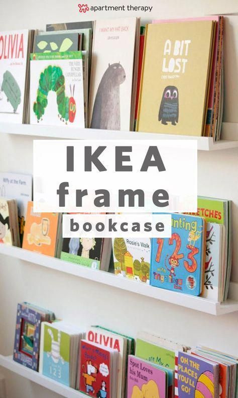 20 Ways to Use IKEA's RIBBA Picture Ledge All Over the House | This iKEA DIY bookcase is the perfect space saver for any small space, or great way to display books, memories, and souvenirs in a kids room. These frames can also be spaced to be the best textured, 3D ribba gallery wall. #Kidsroomideas Ribba Gallery Wall, Ikea Picture Ledge, Diy Bookcase, Ikea Book, Picture Ledges, Book Ledge, Nursery Bookshelf, Bookcase Diy, Display Books