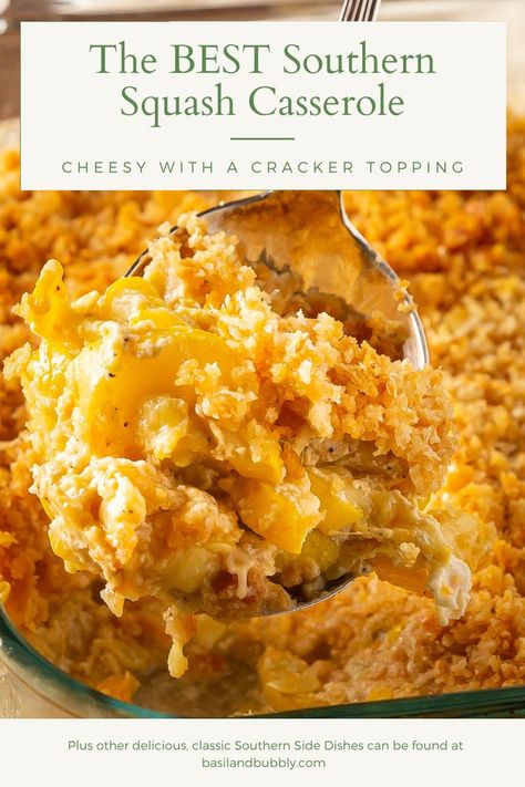 squash casserole with ritz crackers Buttered Squash Recipes, Southern Squash Casserole Recipes, Squash Casserole Pepperidge Farm, Squash Casserole Cheesy, Easy Cheesy Casserole Recipes, Yellow Squash Appetizer, Eatzi's Recipes, Dude Diet Recipes, Cheesy Butternut Squash Casserole