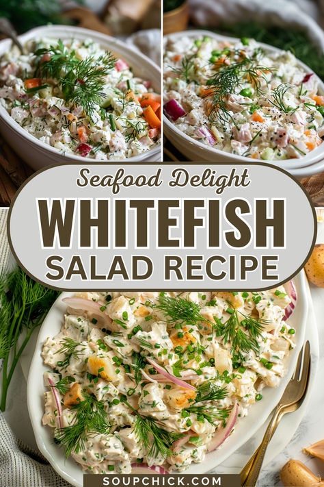 Whitefish Salad Recipe Whitefish Salad Recipe, Cod Fish Salad Recipes, White Fish Salad Recipe, Salad Fish Recipes, Cod Fish Salad, White Fish Salad, Fish Salad Recipe, Fresh Sides, Whitefish Salad