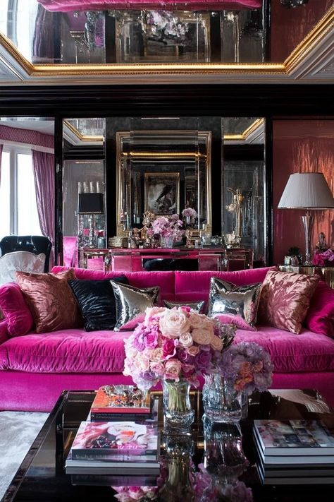 Pink Hollywood Aesthetic, Hollywood Regency Decor Living Room, Old Hollywood Home Decor, Old Hollywood Glamour Decor, Old Hollywood Living Room, Hollywood Glam Interior Design, Hollywood Glamour Decor, Hollywood Glam Living Room, Hollywood Regency Interior Design