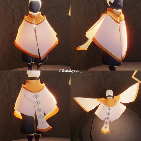 Journey Game Cosplay, Sky Cotl Cape Design, Sky Cotl Capes, Season Of Shattering Sky, Sky Children Of The Light Cape, Sky Capes, Sky Cotl Outfit Ideas, Sky Cosmetics, Cape Wings