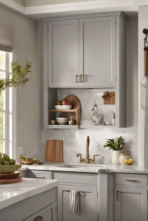 1. Kitchen remodel
2. Gray cabinets
3. Trendy kitchen design
4. Home decor inspiration Behr Dove Kitchen Cabinets, Behr Kitchen Cabinets Colors, 2024 Cabinet Colors, Behr Dove Paint, Dove Grey Kitchen Cabinets, Dove Gray Cabinets, Bluish Gray Kitchen Cabinets, Behr Dove, Dove Gray Kitchen Cabinets