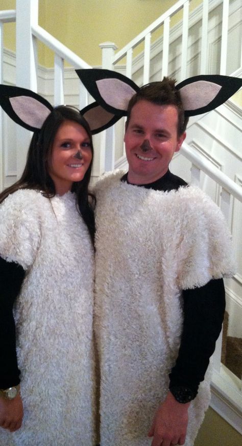 Diy Sheep Costume Women, Farm Animal Costumes Women, Sheep Costume Diy, Sheep Costume Women, Adult Costume Ideas, Animal Costumes Women, Diy Sheep Costume, Farm Animal Costumes, Animal Costumes For Adults