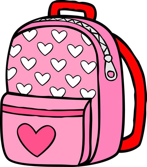 Backpack Clip Art, Bookbag Drawing, Valentine Crafts Preschool, Teacher Wallpaper, Classroom Clipart, Blessing Bags, Drawing Lessons For Kids, Crafts Preschool, Preschool Valentines