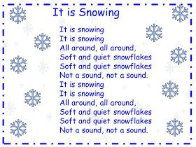 A Teacher's Touch: "It is Snowing" song and song chart Preschool January, Snow Song, Toddler Songs, Preschool Poems, Children Songs, Winter Poems, Circle Time Songs, Preschool Winter, Kindergarten Songs