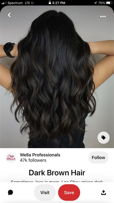 Adding Dimension To Dark Brown Hair, Brown Hair Vs Black Hair, Dimensional Hair Color, Hair Inspired, Black Hair Balayage, Dark Brunette Hair, Brown Hair Looks, Brown Hair Inspo, Brunette Hair With Highlights