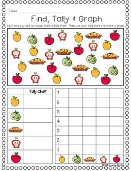 Tally Graphs, Probability Activities, Apple Week, Apple Kindergarten, Tally Chart, Perimeter Worksheets, Graphs And Charts, Apple Unit, Tally Marks