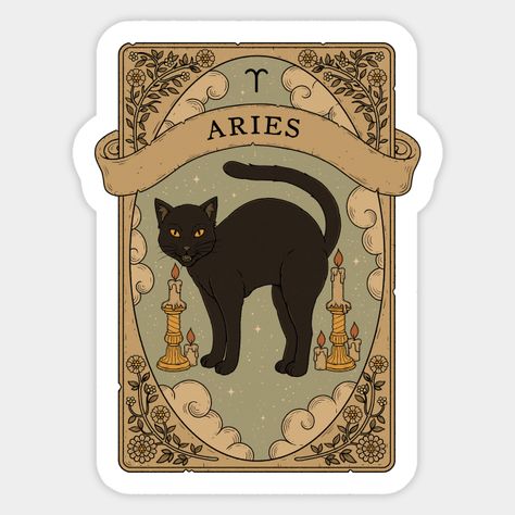 Aries - Cats Astrology -- Choose from our vast selection of stickers to match with your favorite design to make the perfect customized sticker/decal. Perfect to put on water bottles, laptops, hard hats, and car windows. Everything from favorite TV show stickers to funny stickers. For men, women, boys, and girls. Astrology Art Print, Arte Aries, Zodiac Aesthetic, Gemini Art, Aries Art, Astrology Gemini, Astrology Art, Paper Toy, Canvas Framing