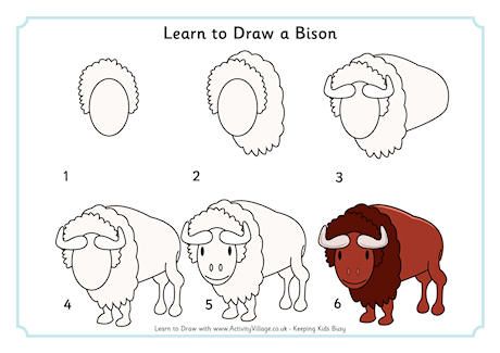 Learn to Draw a Bison Head Drawing Step By Step, Bison Head, Easy Animal Drawings, Head Drawing, Animal Printables, Drawing Step By Step, Wilde Westen, Easy Animals, Draw Animals