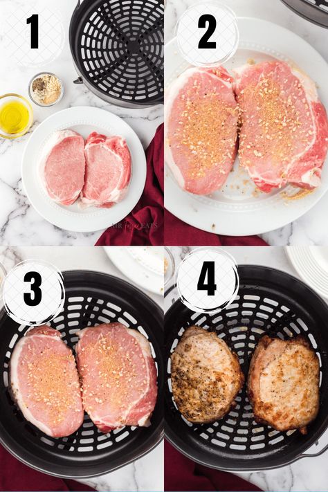 Pork Chops are so easy to air fry in the Ninja Foodi! You'll love how fast these Ninja Foodi Pork Chops are, and how juicy they turn out. Frying Pork Chops, Boneless Pork Loin Chop Recipes, Fried Boneless Pork Chops, Pork Loin Chops Recipes, Baked Stuffed Pork Chops, Air Fry Pork Chops, Cooking Boneless Pork Chops, Pork Chop Sandwiches, Center Cut Pork Chops