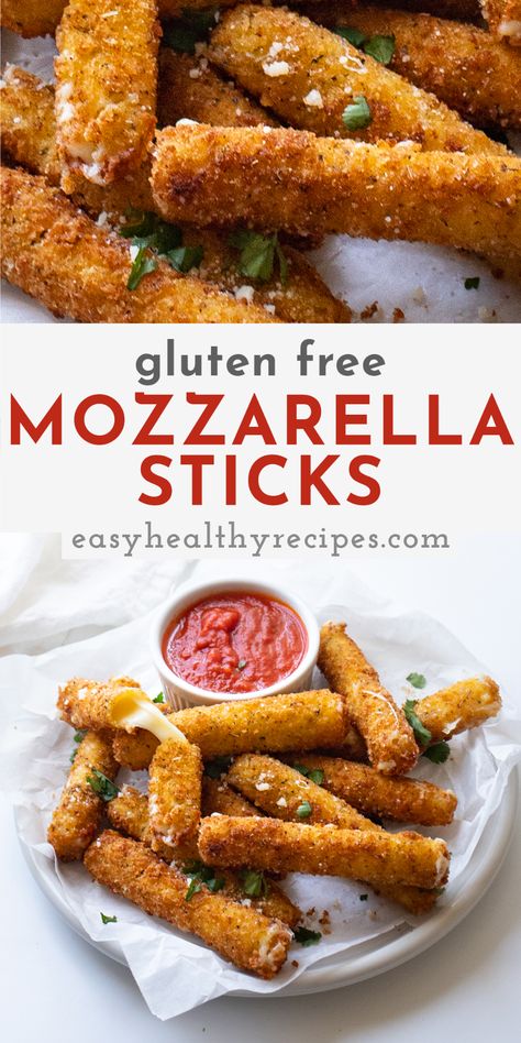 Gluten Free Mozzarella Sticks, Gluten Free Sides, Gluten Free Appetizers, Gluten Free Lunch, Mozzarella Sticks, Homemade Gluten Free, Gluten Free Recipes For Dinner, Gluten Sensitivity, Gluten Free Dairy Free Recipes