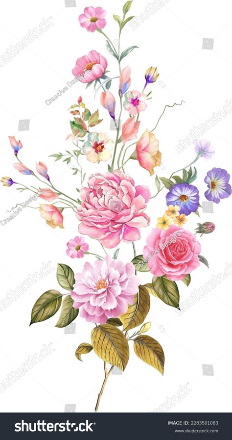 The flower is best look Use Digital design Painting Of Leaves, Flower On White Background, Watercolor Flowers Pattern, Flower Art Images, Flowers Watercolor, Watercolor Flowers Paintings, Flower Phone Wallpaper, Watercolor Wall Art, Digital Flowers