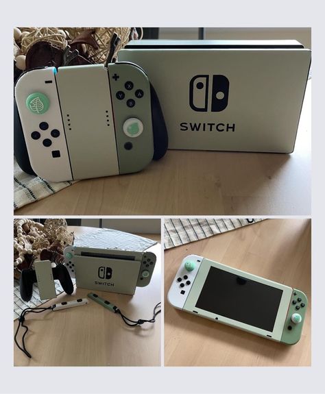 Aesthetic Switch Case, Gaming Switch Aesthetic, Custom Switch Nintendo, Nintendo Switch Aesthetic Green, Switch Skin Aesthetic, Nintendo Switch Aesthetic Case, Nintendo Switch Setup, Green Nintendo Switch, Aesthetic Nintendo Switch