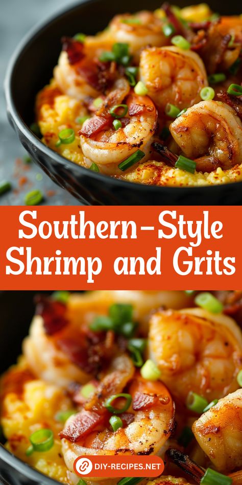 Bring a taste of the South to your table with this shrimp and grits recipe. Creamy grits and spicy shrimp make for a comforting and delicious meal. Parmesan Grits And Shrimp, Grits With Shrimp Recipe, The Best Shrimp And Grits, How To Make Shrimp And Grits, Creamy Shrimp And Grits Recipe Southern, Sides For Shrimp And Grits, Southern Style Shrimp And Grits, Shrimp And Grits For A Crowd, Shrimp And Instant Grits Recipe