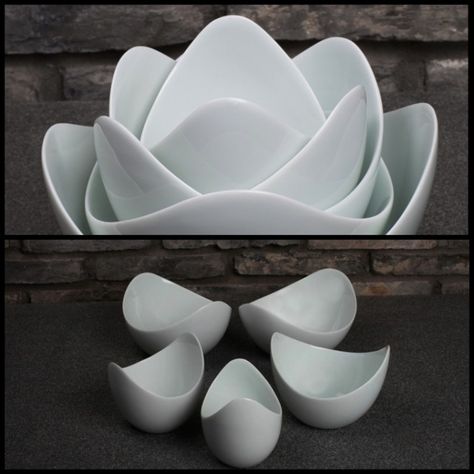 Lotus Bowls from Spin Ceramics $5 Gift Ideas, Rak Ceramics, Ideas For Design, Lotus Bowls, Toilet Seats, Nesting Bowls, Ceramics Projects, Ceramics Ideas Pottery, Bowl Designs