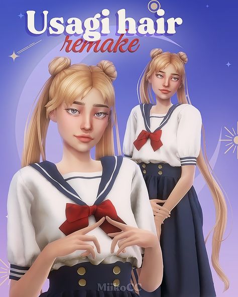 Cc Cosplay, Sailor Moon Hair, Sailor Moon Dress, Los Sims 4 Mods, Sims 4 Anime, Pelo Sims, Sims 4 Game Mods, Nose Mask, Sims Four