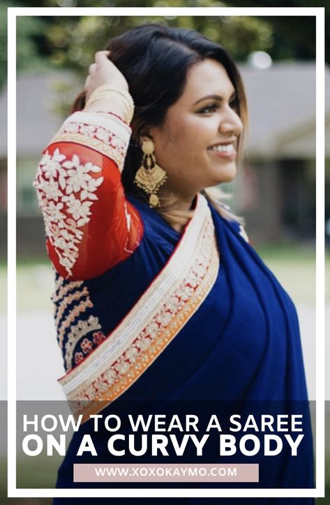 The saree is a traditional outfit worn in countries such as Bangladesh, Pakistan, and India. They come in all different colors and styles. Not only are they beautiful, they are actually comfortable to wear once you master putting it on. If you happen to be on the plus side, wearing a saree can bring out your insecurities. Here are 5 tips on how to wear a saree on a plus size body. #plussize #plussizefashion #saree #plussizeclothing Plus Size Saree Look, Saree Plus Size, Plus Size Saree, Dresses For Apple Shape, Simple Saree Designs, Saree Wearing, Plus Size Tips, Apple Body Shapes, Figure Dress