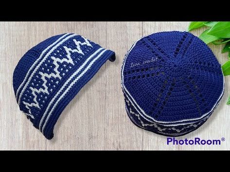 Tas Handmade, Pola Topi, Fair Isle Knitting Patterns, Crochet Youtube, Crochet Cap, Crochet Diy, Fair Isle Knitting, Baby Knitting Patterns, Headdress