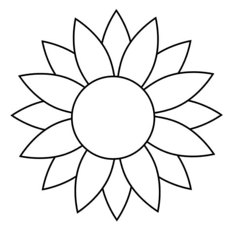 Flower Templates Printable Free, Sunflower Sketches, Sunflower Template, Sunflower Stencil, Shamrock Template, Sunflower Coloring Pages, Simple Flower Drawing, Flower Templates Printable, Sunflower Images