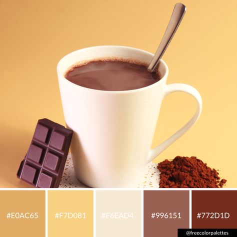 Quick Hot Chocolate, Fall Palette, Hot Chocolate Recipe, Color Board, Chocolate Recipe, Hot Chocolate Recipes, Colour Board, Make Color, Graphic Design Branding