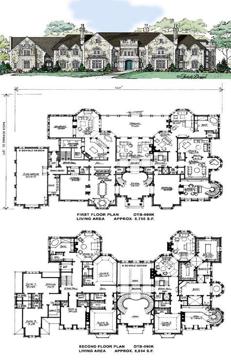 Mansion Plans, Castle Floor Plan, Stair Cases, Modern Castle, Huge Family, Pelan Rumah, House Plans Mansion, Mansion Floor Plan, Dream Mansion