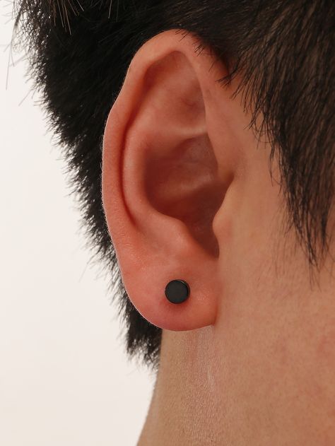 Black Stud Earrings Mens, Men’s Ear Rings, Guys Piercings Ears, Ear Piercings For Men, Backpack Lifestyle, Black Earrings Men, Mystical Tattoos, Clothes Cc, Earrings Men