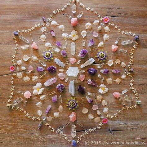 There’s something quite powerful about being present in the moment and creating a stunning mandala such as this one. I love that Silver Moon Goddess used a variety of Mother Nature media incl… Crystal Grid, Beads, Crystals, Pink, Instagram