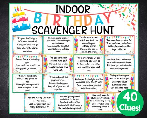 AlphaDigitalDesigns - Etsy Kids Scavenger Hunt Clues, Treasure Hunt Birthday, Birthday Treasure Hunt, Birthday Scavenger Hunt, Scavenger Hunt Riddles, Indoor Scavenger Hunt, Treasure Hunt For Kids, Indoor Birthday, Scavenger Hunt Birthday