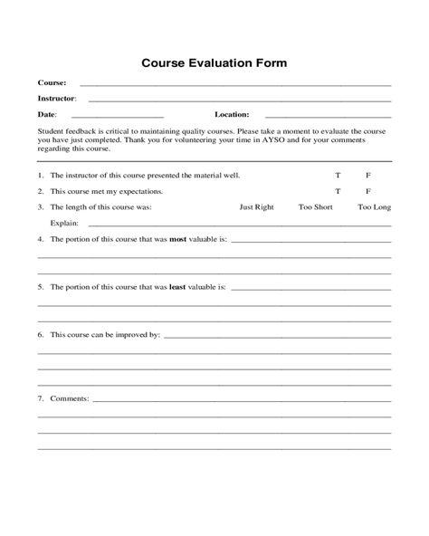 Class Evaluation Form Sample - Edit, Fill, Sign Online | Handypdf Course Evaluation, Thank You Volunteers, Evaluation Form, Feedback For Students, Free Resume, Study Tips, Sample Resume, Online Courses, Free Download