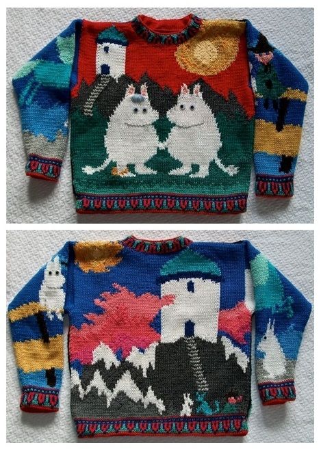 Moomin Sweater, Moomin Clothes, Moomin Crochet, Moomin Knitting, Funky Sweaters, Silly Clothes, Cooler Look, Cool Sweaters, Knit Fashion