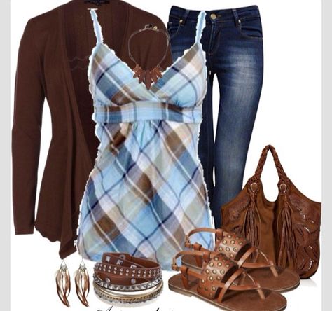 Cute fall outfit Early 2000s Outfits, Mode Ab 50, Vetements Shoes, Outfits For Spring, Cute Country, Cute Country Outfits, 2000s Outfits, Brown Cardigan, Country Outfits