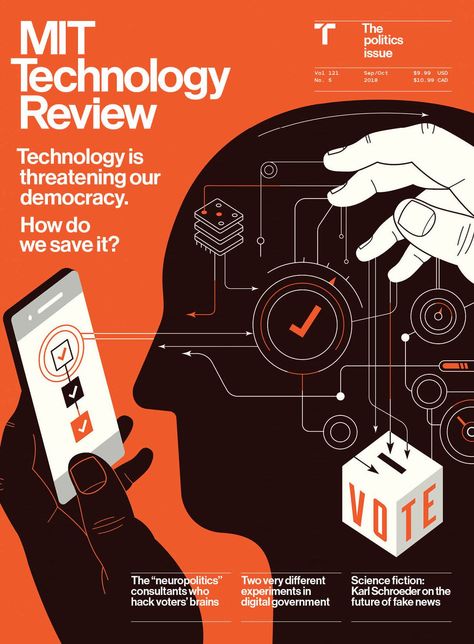 MIT Technology Review Scientific Poster, Technology Posters, Tech Magazines, Science Magazine, Magazine Cover Design, Technology Design, Information Technology, Big Data, Graphic Design Posters