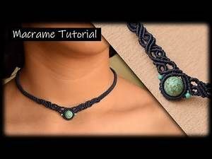 micro macrame - AOL Video Search Results Diy Macrame Necklace, Diy Choker Necklace, Stone Macrame, Micro Macrame Tutorial, Diy Necklaces Tutorial, Necklace With Stone, Macrame Choker, Diy Choker, Collar Macrame