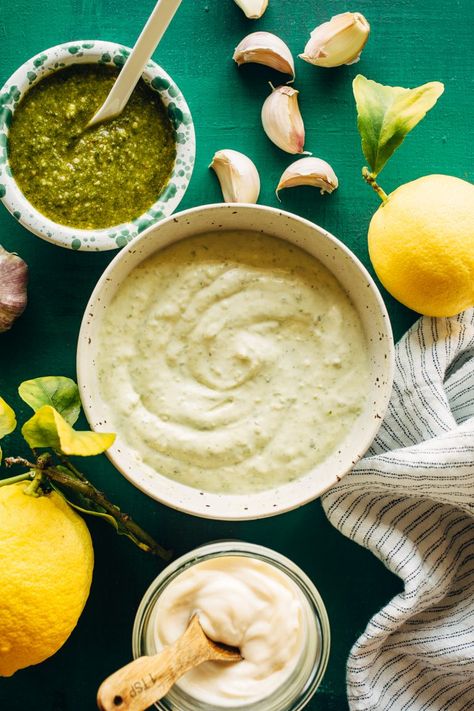 Pesto Aioli Recipe | Basil Aioli Recipe | Kitchen Konfidence Pesto Aioli Recipe, Basil Aioli Recipe, Pesto Aioli, Basil Aioli, Homemade Aioli, Garlicky Shrimp, Easy Truffles, Spicy Aioli, Aioli Sauce