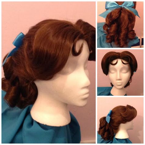 Wendy Darling Inspired Wig from Disney's Peter Pan. www.etsy.com/thecharmingviolet Wendy Hairstyle Peter Pan, Wendy Peter Pan, Peter Pan Costumes, Wendy Darling, Dance Hair, Dance Hairstyles, Halloween 2024, Prom Hair, Peter Pan