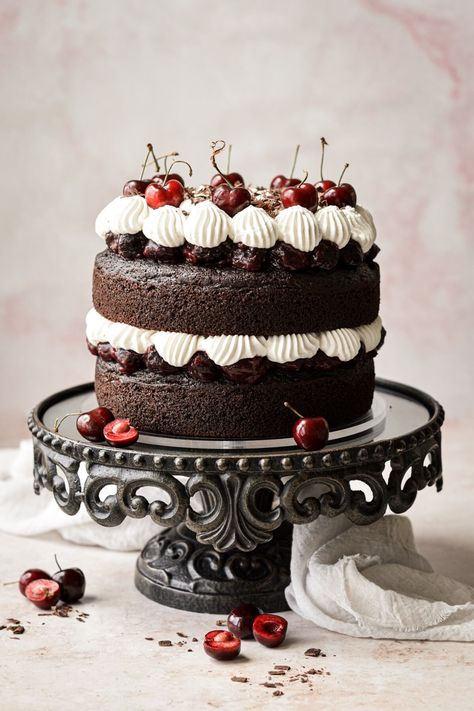 Black Forest Cake Decoration, Chocolate Cake Homemade, Moist Dark Chocolate Cake, High Altitude Cake Recipe, Homemade Cherry Pie Filling, Homemade Cherry Pie, Black Forest Cupcakes, Black Forest Cake Recipe, Homemade Cherry Pies