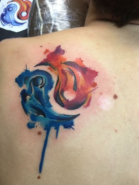 Water Fire Tattoo, Fire Water Tattoo, Fire And Water Tattoo, Graduation Tattoo, Lighthouse Tattoos, Hannah Tattoo, Scottish Tattoos, Japan Watercolor, Couple Tattoos Unique Meaningful