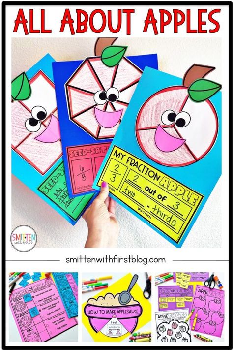 Apple Math Activities First Grade, Apple Day 2nd Grade, Apple Unit First Grade, Apple Activities 1st Grade, Apple Activities For Kids, Cbt Kids, Apple Activities Kindergarten, Math Apple Activities, Name Worksheets