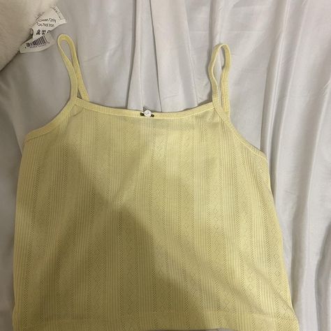 Light yellow dainty eyelet flower tank top. Size... - Depop Flower Tank Top, Light Yellow, Tank Top, Size Medium, Tank Tops, Yellow, Clothes