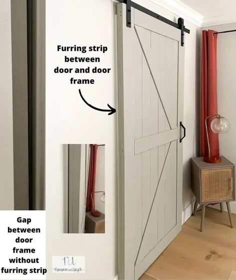 how to add privacy to sliding barn door to bathroom. Discover clever sliding barn door privacy tips to add a touch of rustic charm to your space while maintaining functionality and privacy. From choosing the right hardware to selecting the perfect style, find inspiration for creating a cozy and stylish environment with sliding barn doors." Bedroom Sliding Barn Door, Bathrooms With Sliding Doors, Locks For Sliding Barn Doors, Interior Door To Barn Door, Barn Door Privacy Gap, Slide Door Bathroom, Sliding Barn Doors In The House, Bathroom Barn Door Ideas Master Bath, Barn Door To Bathroom