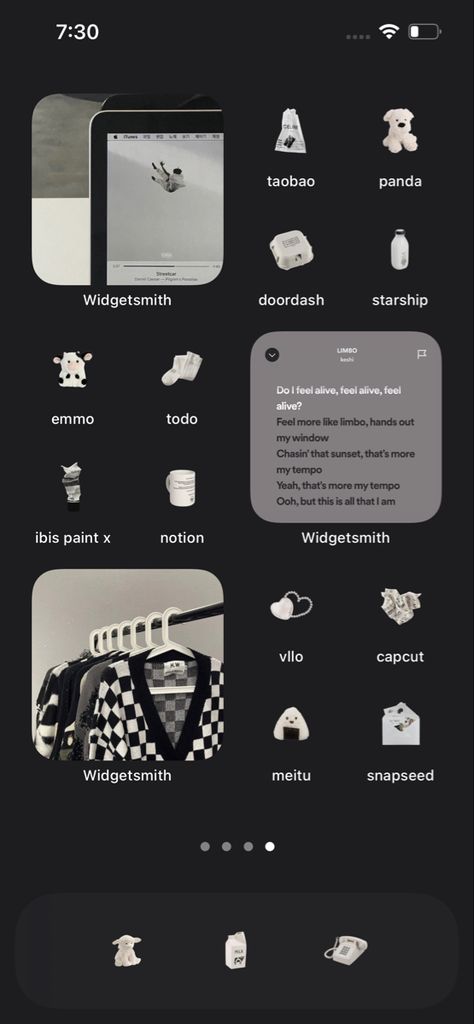 Black And White Iphone Widgets, Ios 15 Home Screen Ideas Dark, Black And White Aesthetic Phone Layout, Ios Layout Aesthetic Black, Aesthetic Dark Homescreen Layout, Black Aesthetic Homescreen Layout, Iphone Homescreen Ideas Black And White, Home Screen Ideas Dark Aesthetic, Black And White Home Screen Layout