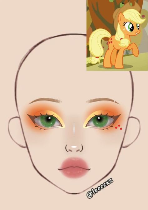 Fluttershy Cosplay Makeup, Applejack Makeup, Fox Makeup Look, Mlp Makeup, Fox Makeup Halloween, My Little Pony Makeup, Pony Costumes, Makeup Looks For Halloween, My Little Pony Cosplay